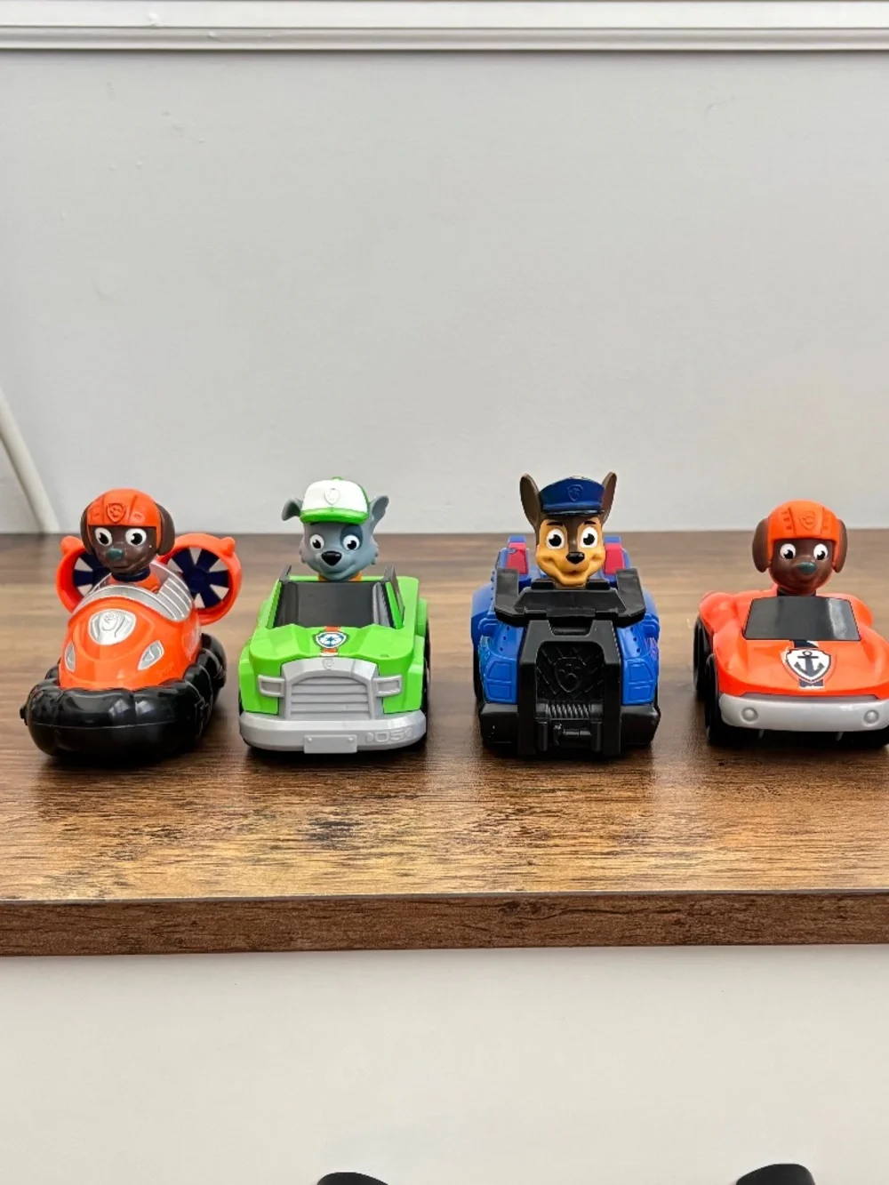 Paw Patrol Rescue Racers Vehicles Rocky Zuma Chase Figures Toy Cars LOT Set of 4